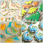 HASTHIP Dinosaur Cookie Cutters for Kids with 12 Cartoon Shapes and Stainless Steel Material | Fun Group Baking Set