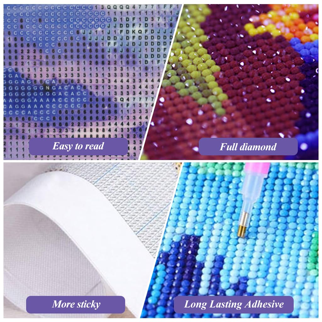 HASTHIP DIY 5D Diamond Painting Art Kit for Home Decor featuring 12 x 16 in Moonlit Beach Scene | 2 PCS Beginner Set