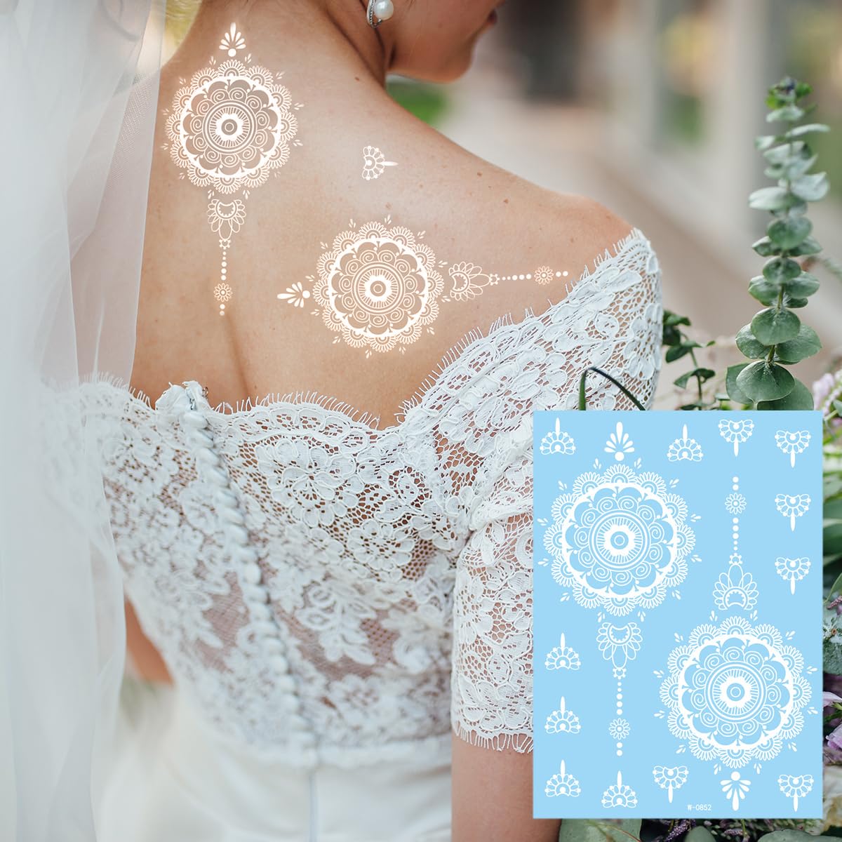 MAYCREATE® 12 Sheets Tattoo Sticker Creative Element Temporary Tattoos Stickers Golden Tatto Stickers Assorted Henna Art Tattoo Sticker for Body Art Tattoos Art Waterproof Temporary Tattoos Stickers