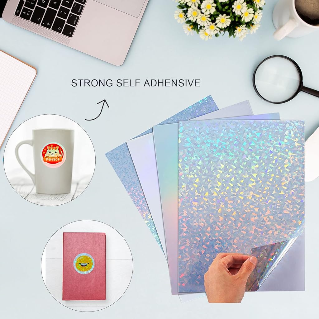 HASTHIP® 24 Sheets Vinyl Printable Sticker Paper A4 Size (8.25" x 11.7")