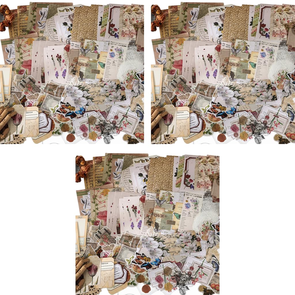 HASTHIP Journaling Supplies Kit for Scrapbook and Junk Journal with 780 pcs Vintage Floral Papers & Stickers