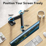 Desk Monitor Mount Aluminum Alloy Monitor Arm Desk Mount with Flexible Arm 360° Rotatable Monitor Screen Mount Screw-Mount