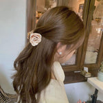 HASTHIP® 3 Piezas Clips de Garra con Flor de Rosa,Pinzas Pelo Acrílicas con Resorte Fuerte,Accesorios Elegantes para Mujeres y Niñas Estilo Medio Recogido Ligero y Duradero