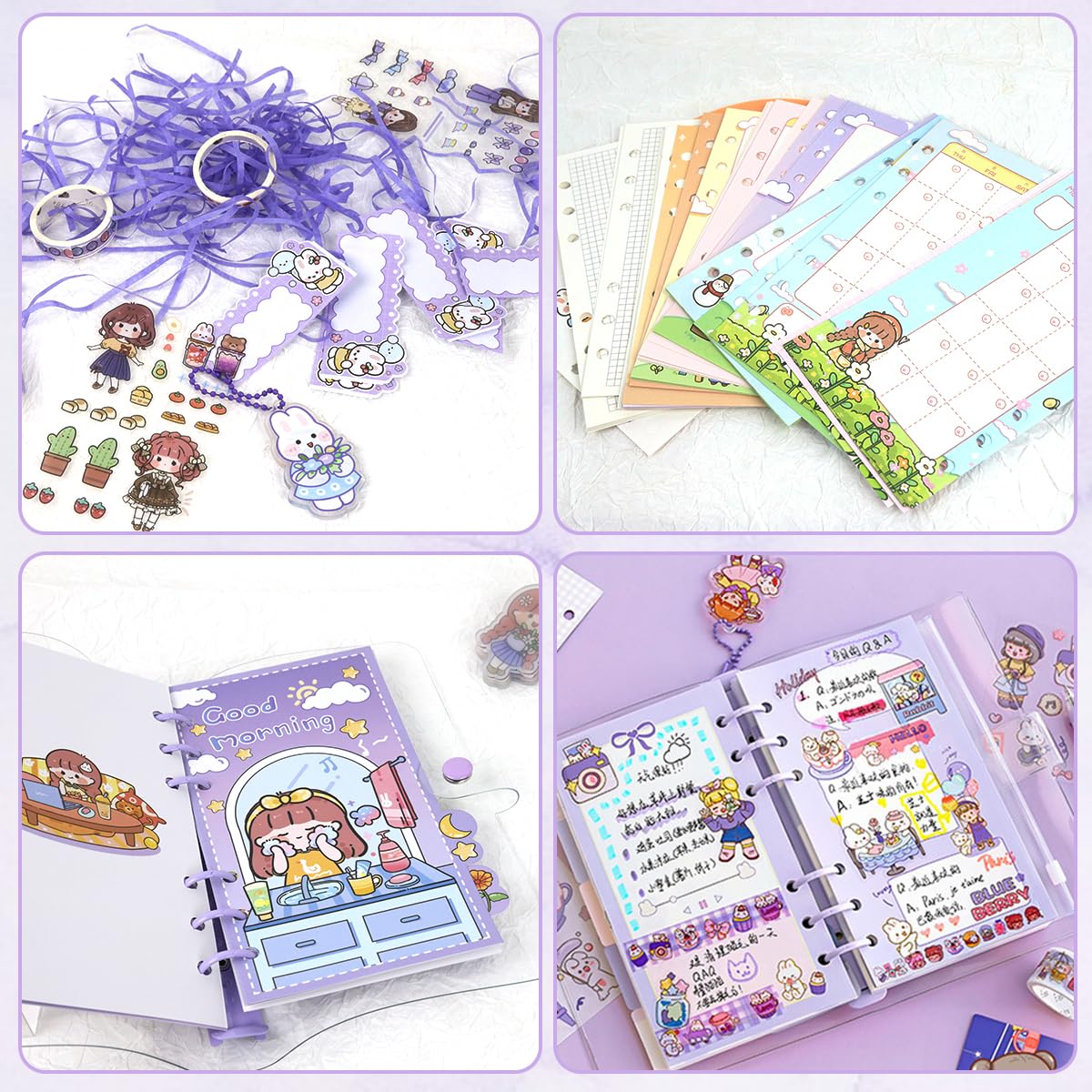 HASTHIP Paper Journal Kit for Scrapbooking with A6 Notebook 5 Washi Tapes and Carving Cutter