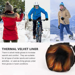 HASTHIP® Professional Winter Gloves for Skiing, Warm Bike Gloves Men Touch Screen Finger Anti-slip Design, Ski Gloves, Bike Gloves Windproof