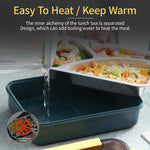 HASTHIP Lunch Box for School and Office with 4 Compartments 1000ml Stainless Steel | Leakproof Bento Set for Men Women and Kids