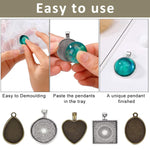 HASTHIP Resin Molds Set for DIY Jewelry Making with 35 Pcs and 7 Style Metal Pendant Trays