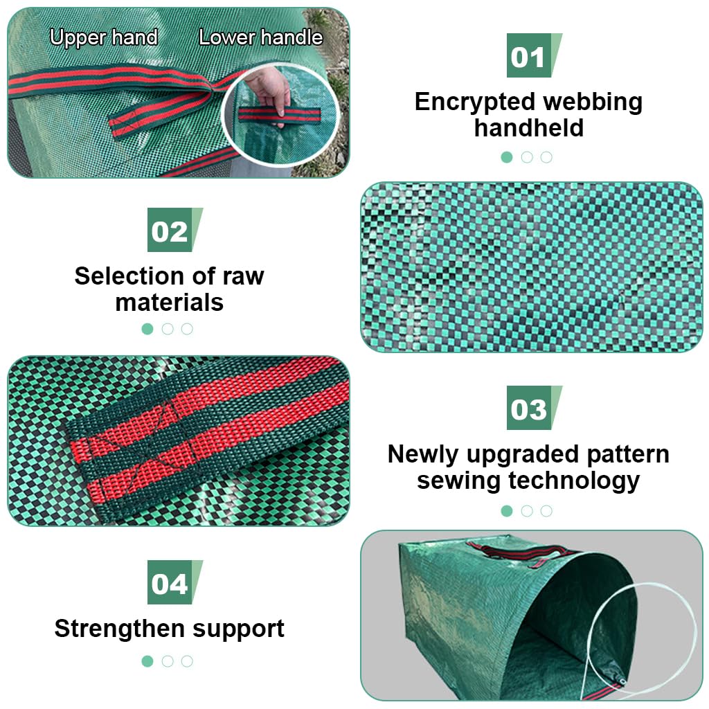 HASTHIP Garden Waste Bag for Leaf Collecting featuring 200L Capacity and Dustpan Shape | Reusable PP
