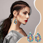 HASTHIP Diamond Painting Earrings Kit for Women with 4 Pairs Sparkling Fish Hook Designs | DIY Jewelry Gift Set