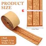 HASTHIP Peel Stick 3D Foam Molding Trim for DIY Wall Edging featuring XPE Foam 2.3 m x 7.8 cm Brown
