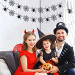 HASTHIP Halloween Wall Decoration for Room and Window with DIY Felt Spider Web Garlands | Pack of 2