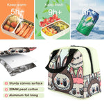 HASTHIP Insulated Lunch Bag for School and Office with Leak Proof Zipper and 23x13x20 cm Storage | Cartoon Design for Kids and Adults