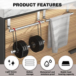 HASTHIP Towel Holders for Kitchen and Bathroom with 22.7–37.7cm Adjustable Telescopic Bar | Stainless Steel No Drill Over Door Rack