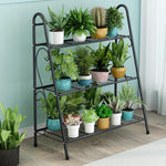 HASTHIP 3 Tier Metal Plant Stand for Balcony with Vertical Design | Indoor and Outdoor Display Shelf