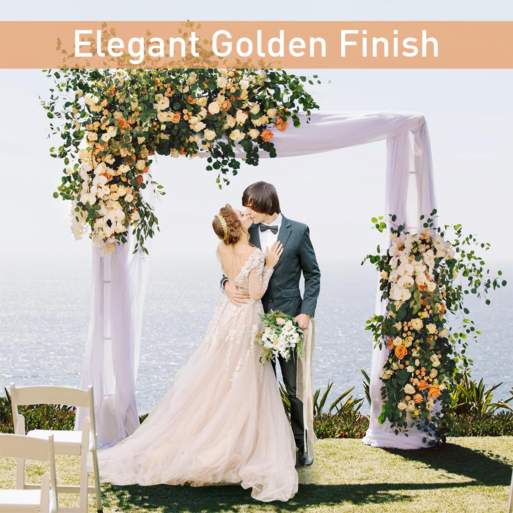 HASTHIP Square Balloon Arch Stand for Weddings and Parties featuring 200cm Iron Frame | Elegant Gold Backdrop Decoration