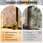 HASTHIP Privacy Glass Window Film for Home and Office with Static Cling 45cm x 2m | UV Resistant Floral Design