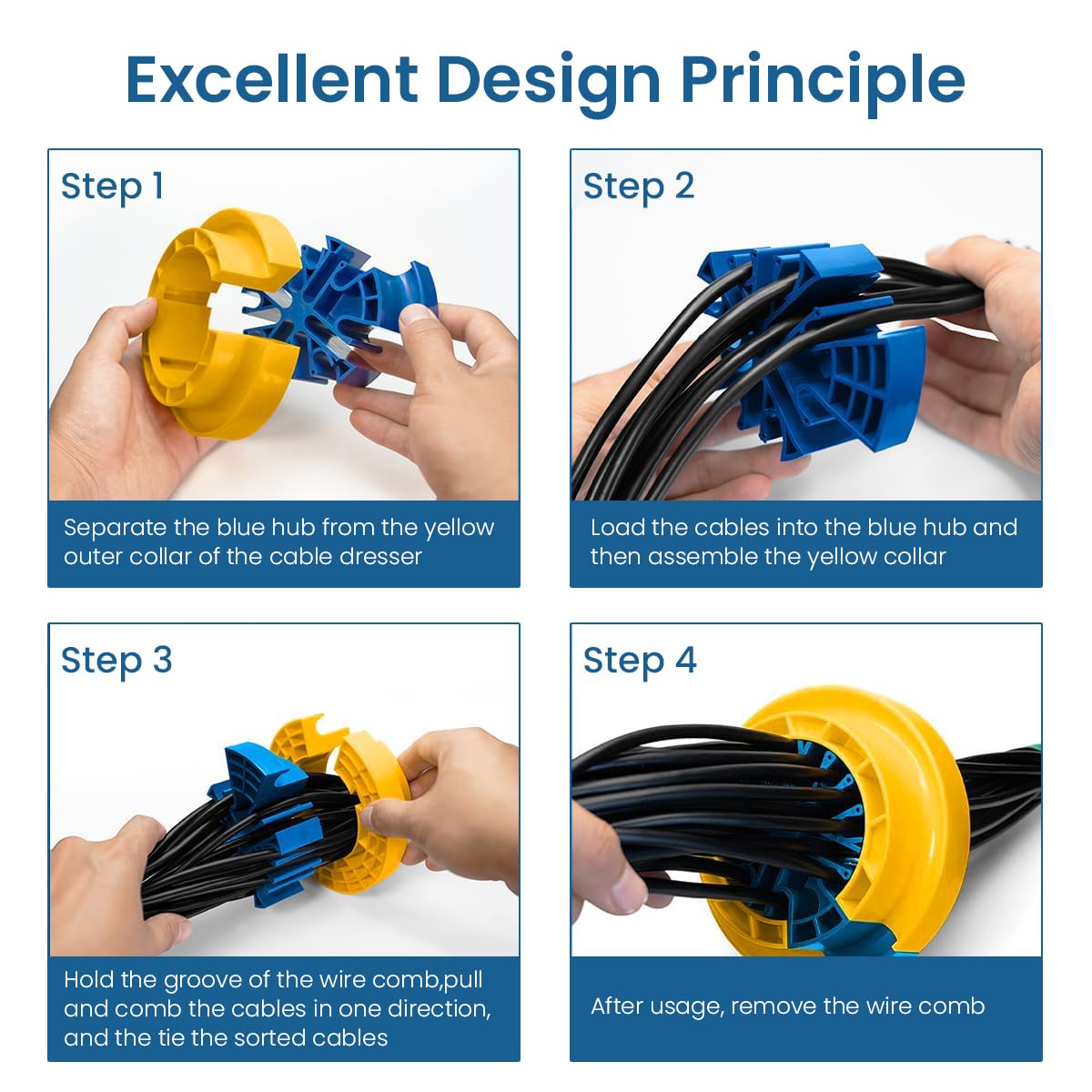 HASTHIP® Cable Comb Tool for Organized Cable Management of Ethernet, Audio, Data & Networking Wires up to 1/4 Inch, Universal Cabling Cable Management Tool Organizer for Home, Office & Data Centers