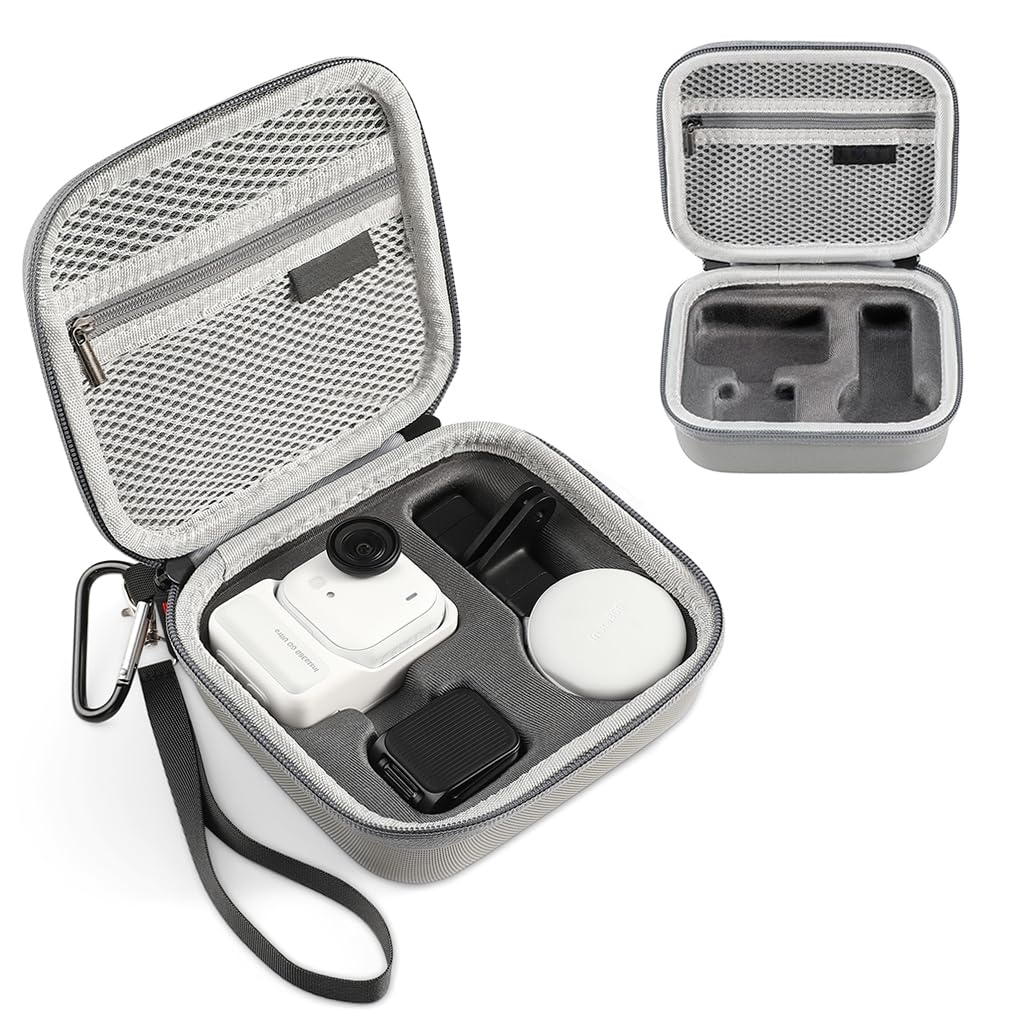 HASTHIP® ZORBES Compatible con Insta 360 GO Ultra, Bolsa de Almacenamiento para Cámara de Acción con Estuche Rígido EVA Antirrayas, Bolsa de Viaje a Medida con Bolsillo de Malla con Cremallera