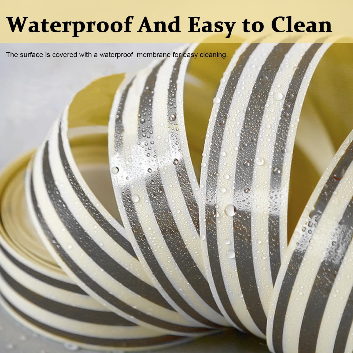 HASTHIP Tile Gap Tape for Wall and Floor Detailing with Self Adhesive PVC Silver 2.5cm×5m