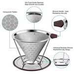 HASTHIP Filter Coffee Maker 800 Mesh for Rich Flavor with Dual Filter 304 Stainless Steel | Easy Clean Paperless Dripper
