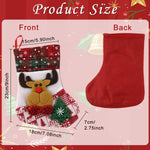 HASTHIP Christmas Stockings Set for Tree and Door with 9.8 in Size Loop Hanging | 4 Red Designs