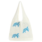 HASTHIP® Bolsa de playa de malla ganchillo para mujer,bolso hombro bohemio estético verano,bolso tejido grande para vacaciones tote bag ligera y reutilizable