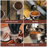 HASTHIP® Espresso Coffee Stirrer Pin Tamper for Espresso Coffee Making 6 Needles Ground Coffee Stirrer 0.4mm Fine Pin TamperNatural Wooden Handle Pin Coffee Tamper