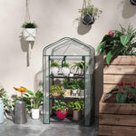 HASTHIP Mini Greenhouse for Indoor and Outdoor Gardening with Triple-Layer Shelf 59x39x126cm