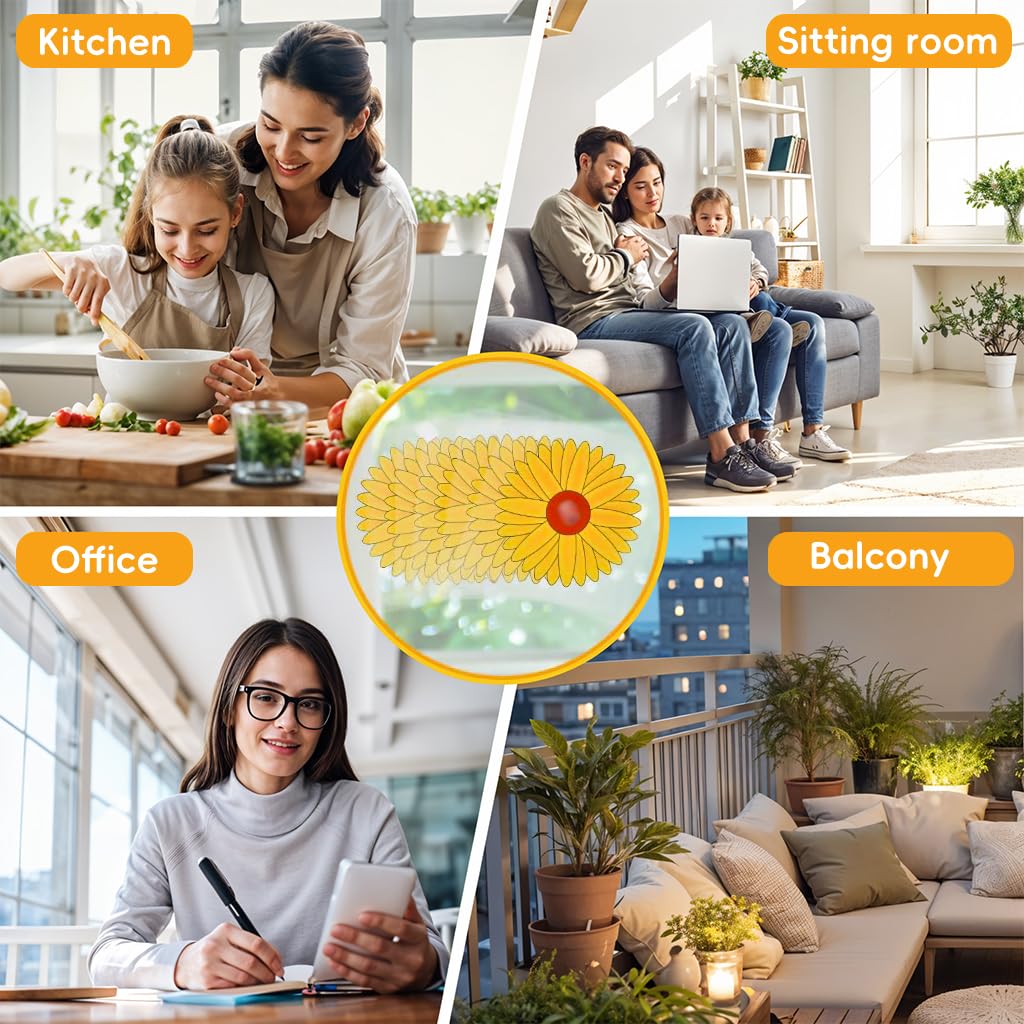 HASTHIP Sticky Insect Fly Trap for Windows featuring Self-Adhesive 20 Sheets 3.94x3.94 in | Sunflower Design