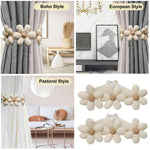 HASTHIP Curtain Tiebacks for Drapes with Pearl Flower Design and Elastic Cord | 2 Pack