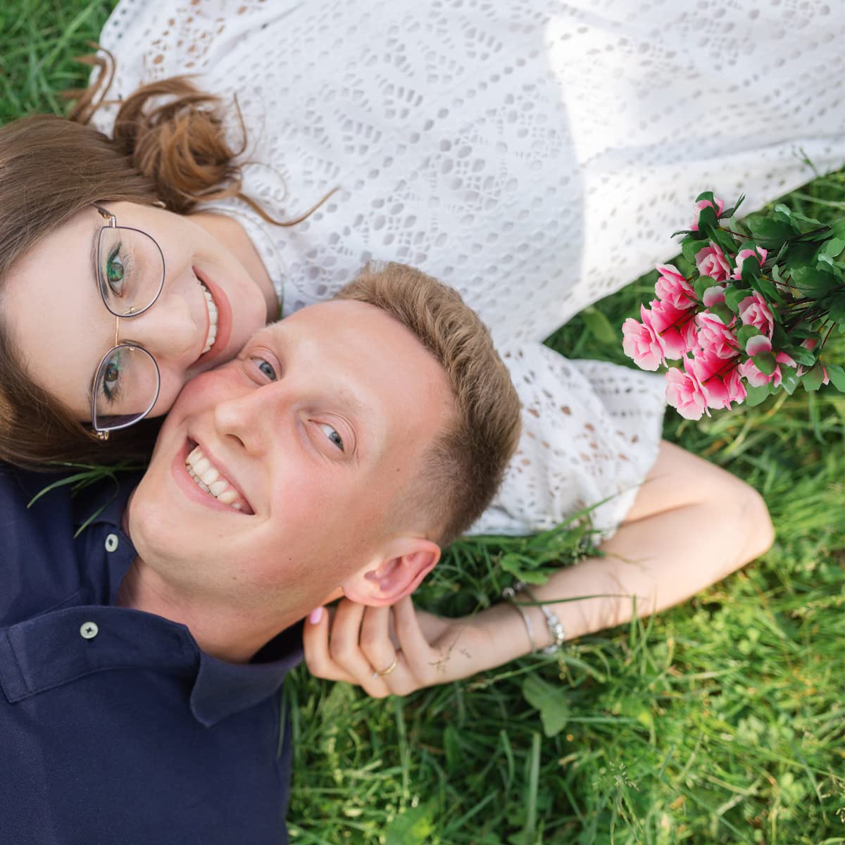 HASTHIP Rhododendron Artificial Flowers for Home and Wedding Decor with 2 Bouquets 33cm | Pink Retro Style Simulated Blooms