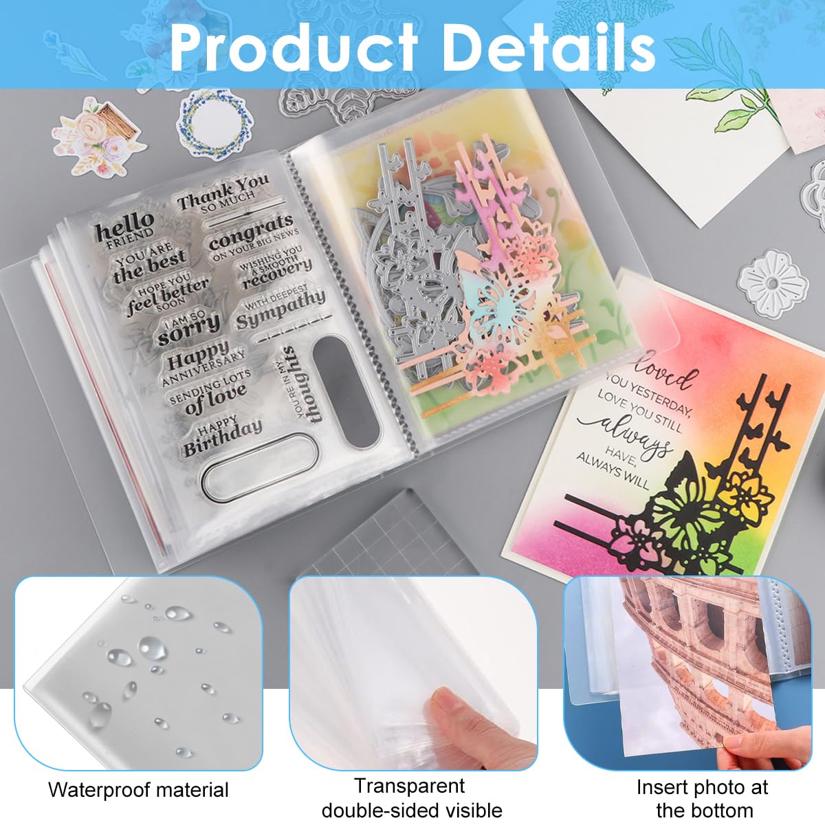 HASTHIP A6 Photo Album for Photos and Cards with 20 Pockets and Clear PP Matte Cover | Pack of 4