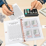 HASTHIP Envelopes Challenge Binder for 100 Day Saving Goals with $5050 Tracker Sheet | A5 PVC Sakura Organizer