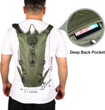 HASTHIP® Trekking Hydration Backpack, with 3L Water Bladder for Men Women Kids, Professional Waterproof Tactical Water Bag for Hiking, Biking, Running, Walking, BPA Free, Army Green