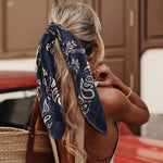 HASTHIP® Pañuelo de Satén para Mujer 35x35 Pulgadas,Suave y Ligero,Estilo Seda Pañuelo Cuadrado con Estampado Jacquard Elegante para Cabello Cuello o Bolsos Regalo Sofisticado Damas