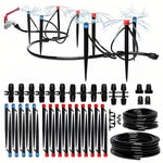 HASTHIP® DIY Slow Irrigation Kit Micro Watering Spray Kit, Includes 2Pcs 15m/49.2ft Micro Watering Kit with 4/7 mm Dia Hole & 8/12 mm Dia Hole, Multi Hole Spray Nozzles & Connectors