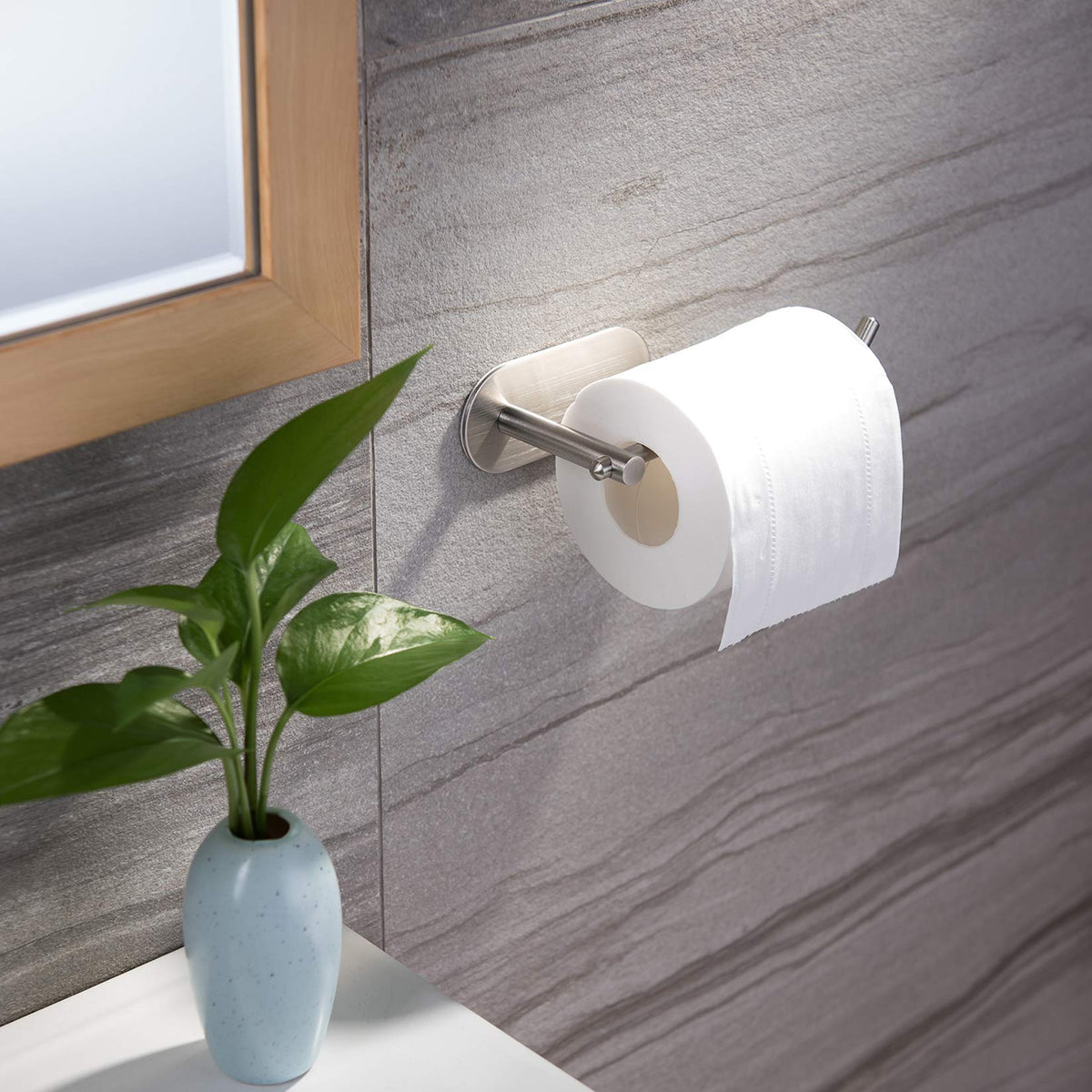 HASTHIP Toilet Paper Holder for Bathroom and Kitchen with Self Adhesive 16 x 4.5 x 8.2 cm 304 Stainless Steel | Rustproof Chrome Finish 3 pcs