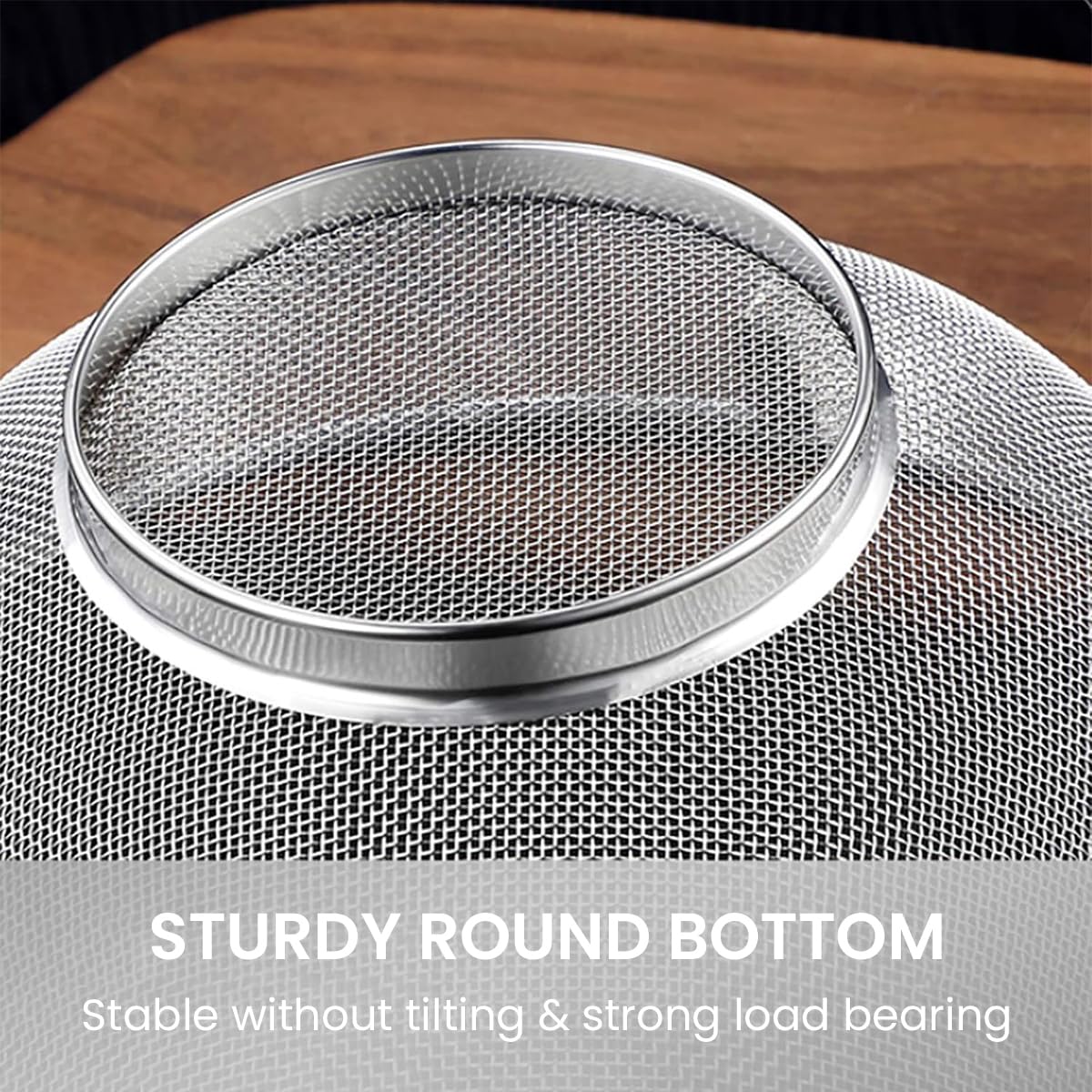 HASTHIP Fruit Basket for Kitchen and Dining featuring 25cm & 28cm Mesh Lid Cover | Stainless Steel