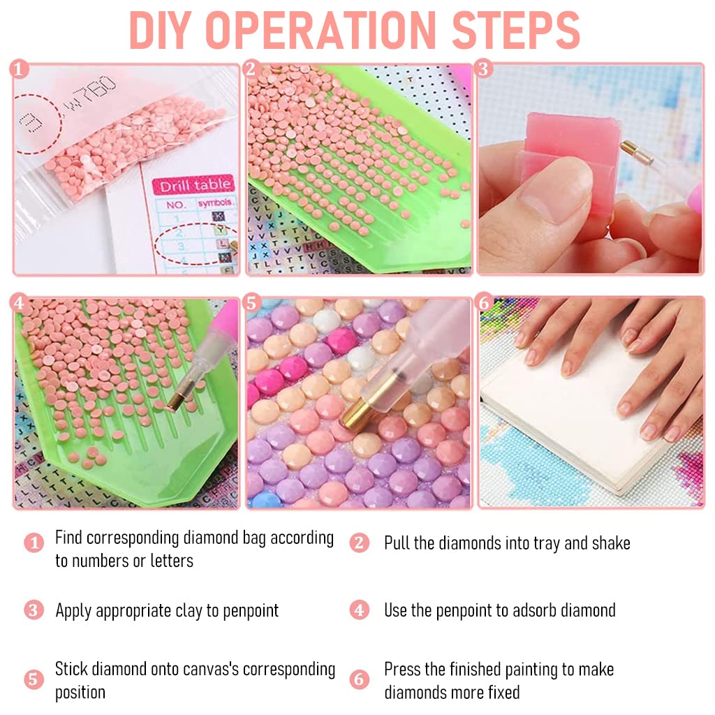 HASTHIP Elephant Diamond Painting Kit for Home Wall Decor with 30 x 40cm Full Drill | DIY Gem Art for Adults and Kids