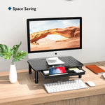 Monitor Stand for Desk, Monitor Stand Riser with Drawer 3 Height Adjustable PC Monitor Riser Stand Monitor Stand for Table Monitor Riser Printer Stand CPU Stand for Laptop Notebook Computer