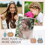 HASTHIP Diamond Painting Earrings Kit for Women with 4 Pairs Sparkling Fish Hook Designs | DIY Jewelry Gift Set