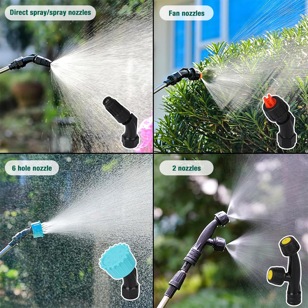 HASTHIP Electric Garden Sprayer for Lawn and Plants with 8L Tank and 4 Mist Nozzles | USB Rechargeable Backpack