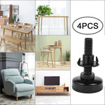 4PCS 3/8" Threaded Leveling Feet Adjustable Table/Furniture Feet Leveler Adjustable Furniture Feet, High Load Capacity 1320LB, Furniture Levelers Foot with T- Nut Kit 3/8"-16 Thread