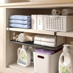 HASTHIP Undershelf Storage Basket for Kitchen with 38–70cm Retractable Slide-in Metal Rack | Space Saving Organizer
