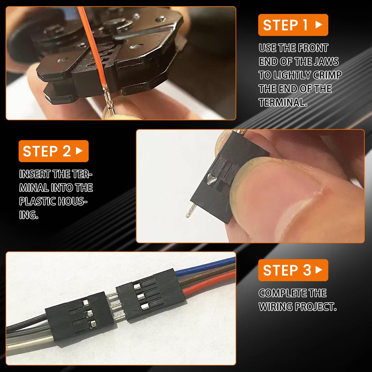 HASTHIP Wire Crimping Tool Set with 4650 pcs Dupont Connectors and Ergonomic Handle for 23–16AWG