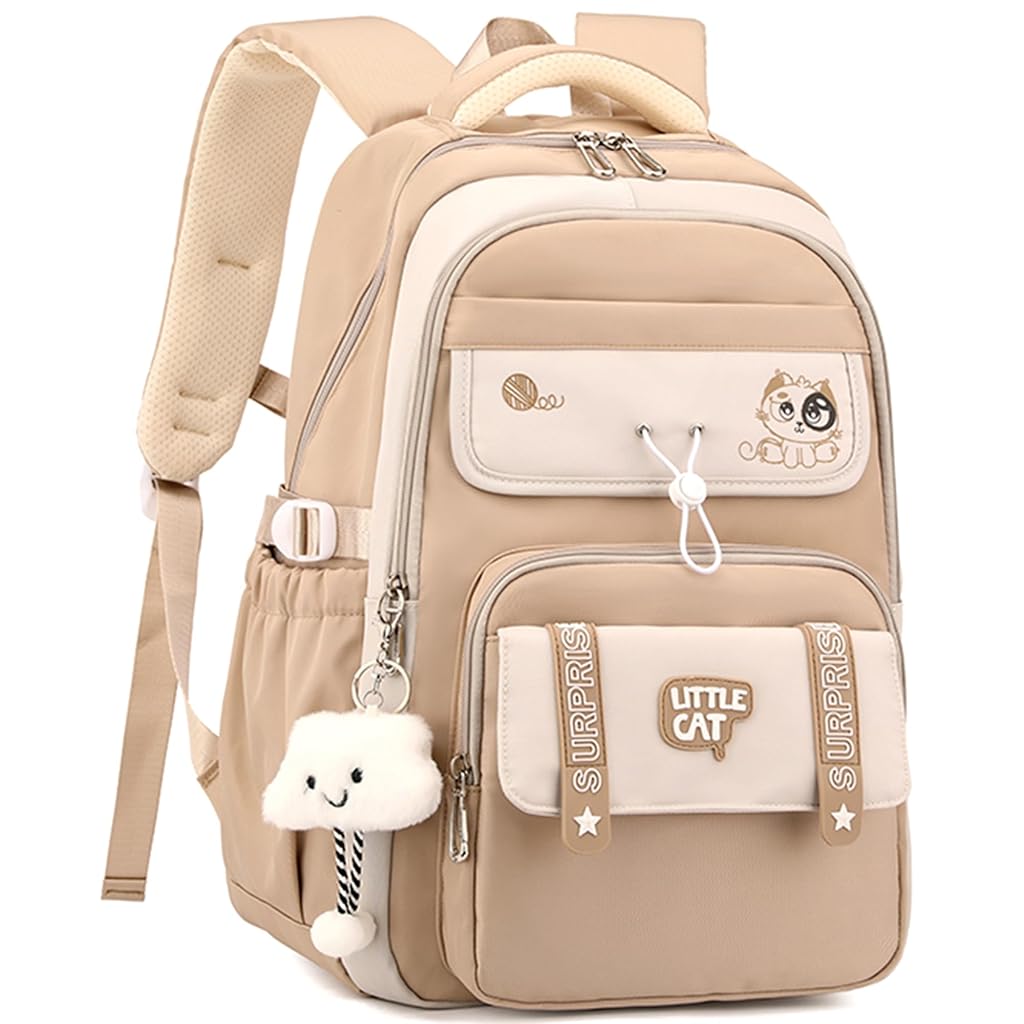 HASTHIP® School Bags for Girls Boys Cute Girls Backpack Teens Elementary School Backpacks Multi-Pocket Lightweight Daypacks Bookbags for School Travel