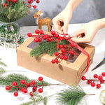 HASTHIP® 60Pcs Christmas Tree Ornaments Artificial Pines & Berry Combo Set Flourish Greenery Pine Christmas Ornaments DIY Christmas Garland Wreath Xmas Embellishing Flower