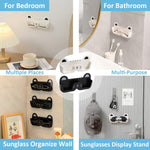 HASTHIP Sunglass Organizer Wall for Entryway and Bedroom featuring 2PCS Cat-Shaped Holders