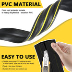 HASTHIP Floor Cord Cover for Home and Office with 3 Channels 6.56ft PVC | Waterproof Black Protector