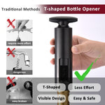 HASTHIP Wine Opener Set for Home and Parties with Ergonomic T Handle and 4PCS Accessories | Stainless Steel Corkscrew and Foil Cutter